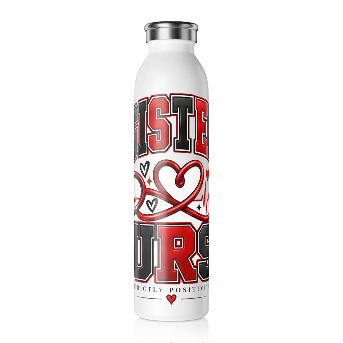 Registered Nurse Varsity Slim Water Bottle — Strictly Positivity - Strictly Positivity