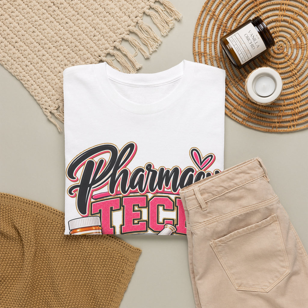 Pharmacy Tech T-Shirt - "Counting Pills, Saving Lives" | Cute Pink Pharmacy Technician Tee - Strictly Positivity