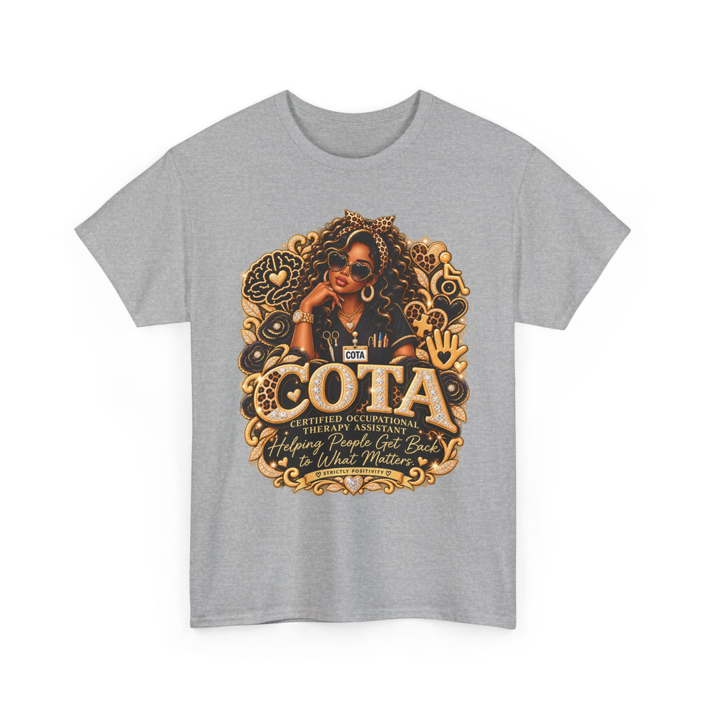 COTA Empowered Woman Graphic Tee — Black Girl Magic Vintage Afrocentric Design - Strictly Positivity