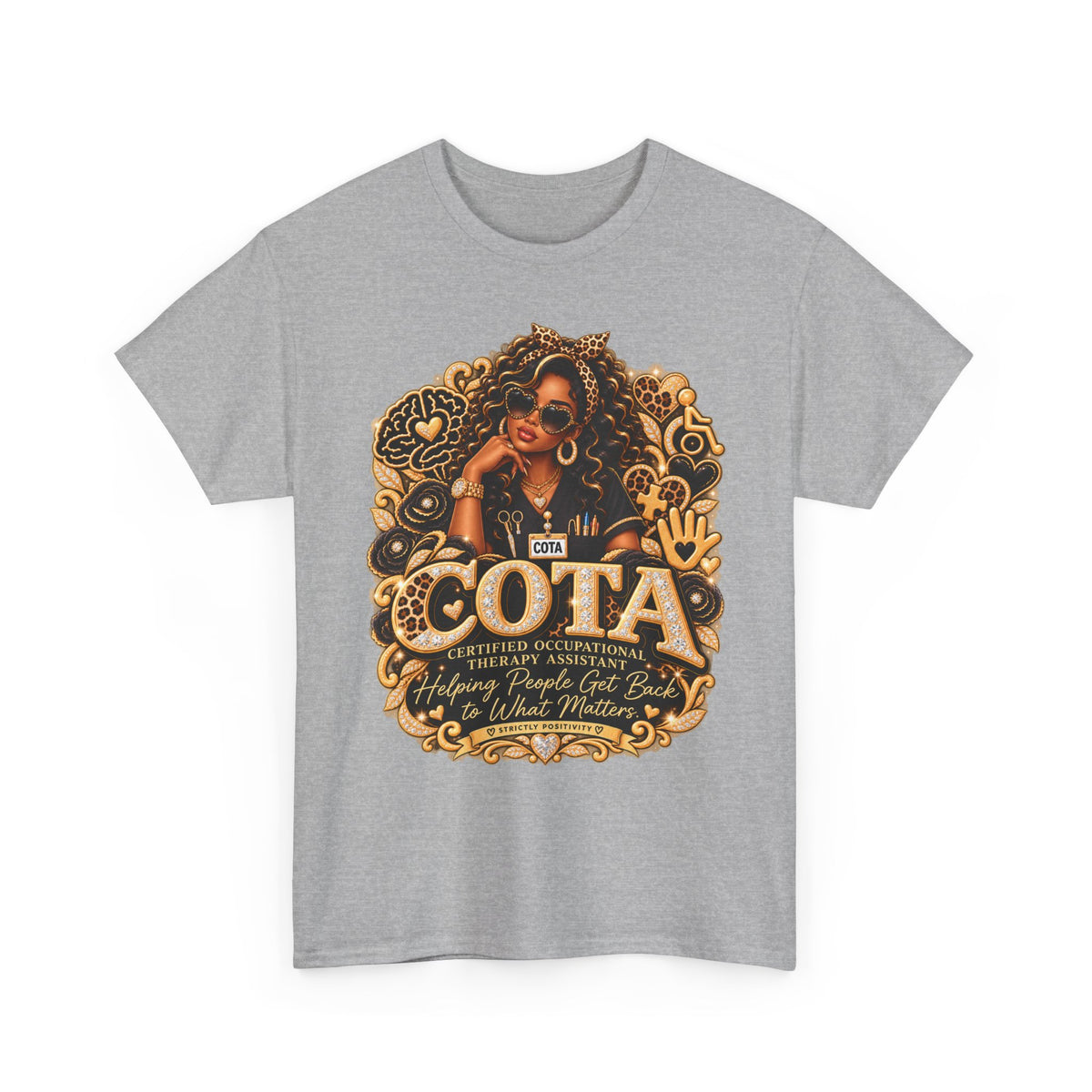 COTA Empowered Woman Graphic Tee — Black Girl Magic Vintage Afrocentric Design - Strictly Positivity