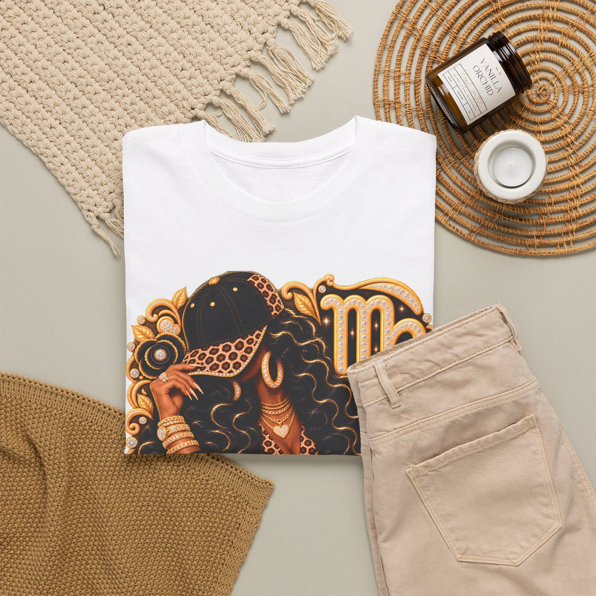 Virgo Zodiac T-Shirt - Vintage Floral Astrology Tee - Strictly Positivity