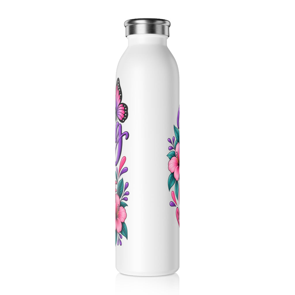 Slim Water Bottle – 'Healing Takes Time, Give Yourself Some' Inspirational Stainless Bottle - Strictly Positivity