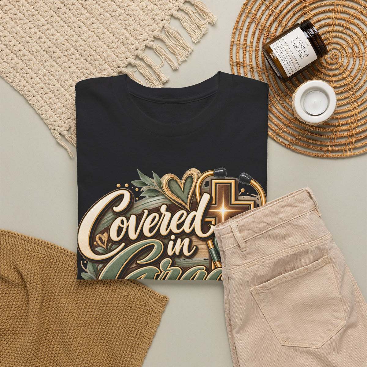Covered in Grace, Called to Care T-Shirt - Strictly Positivity