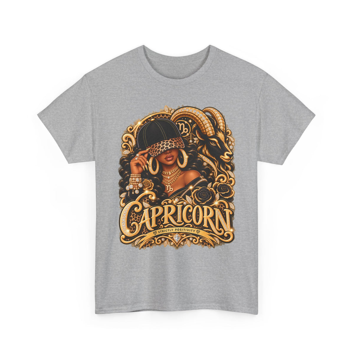 Capricorn Zodiac T-Shirt — Stylish Black Woman Astrology Tee - Strictly Positivity