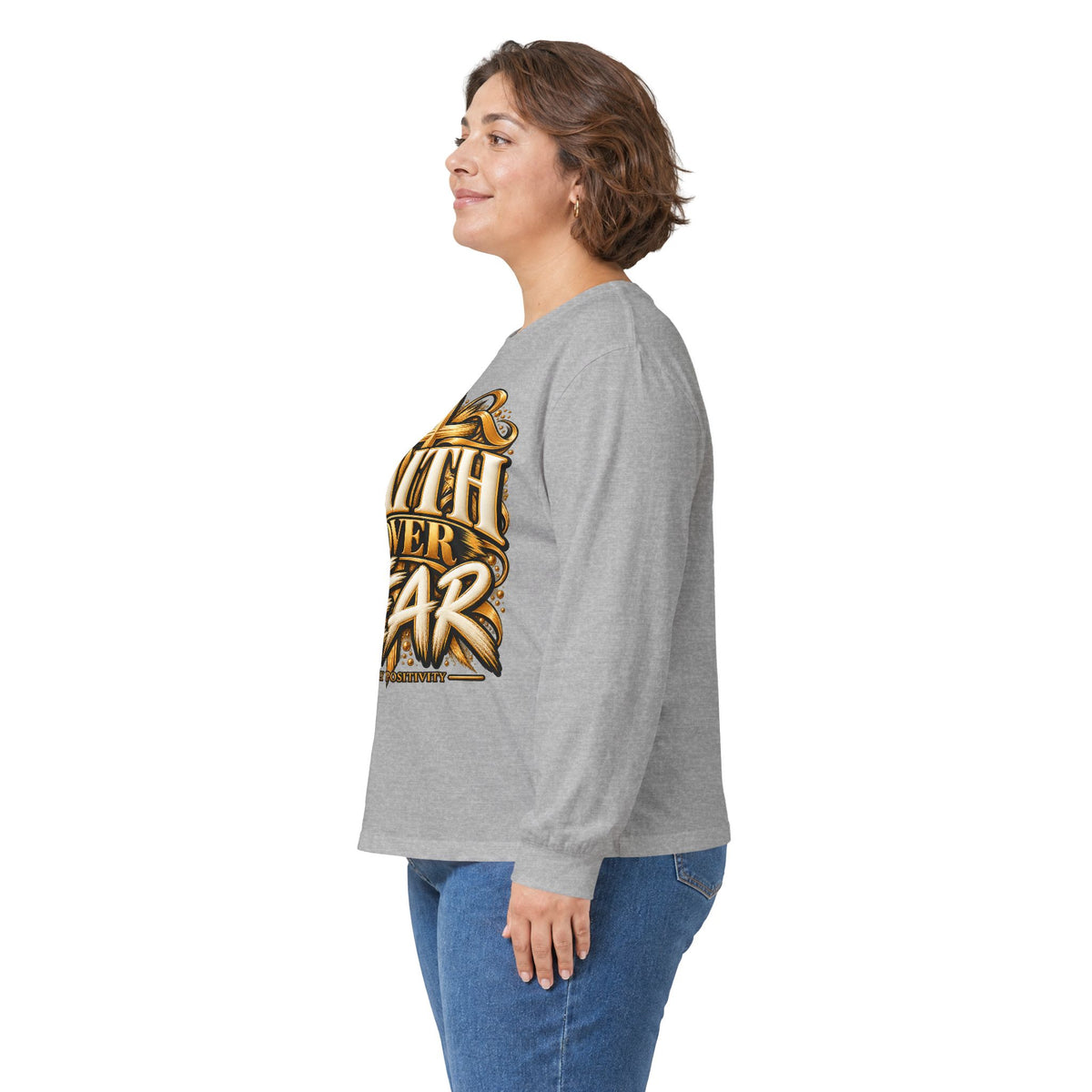 Faith Over Fear Long Sleeve Tee - Strictly Positivity