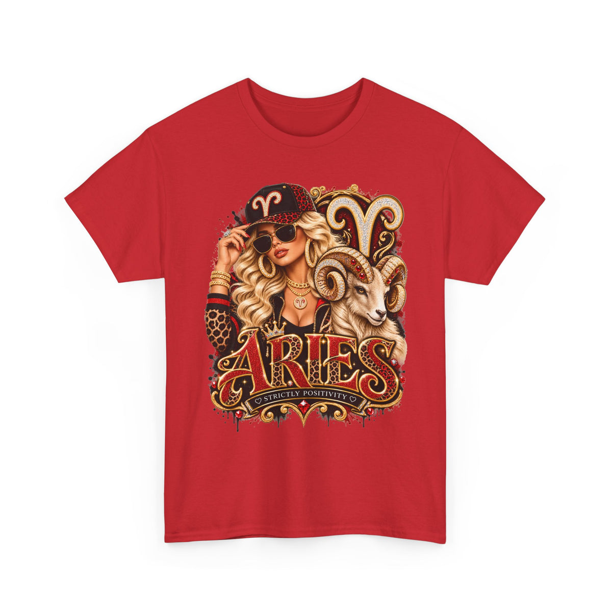 Aries Zodiac T-Shirt — Bold Ram Astrology Tee (Aries) - Strictly Positivity