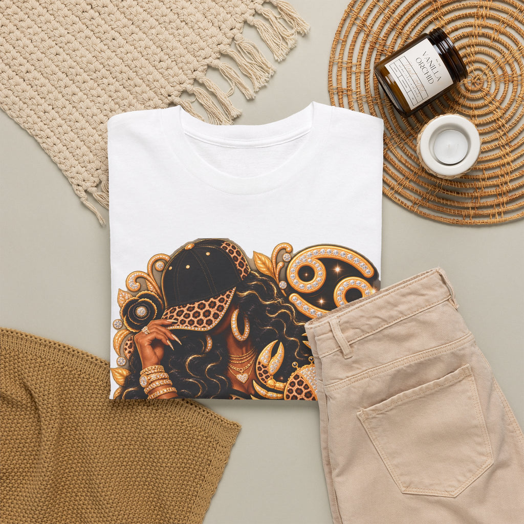 Cancer Zodiac T‑Shirt — Vintage Gold Crab Astrology Tee - Strictly Positivity