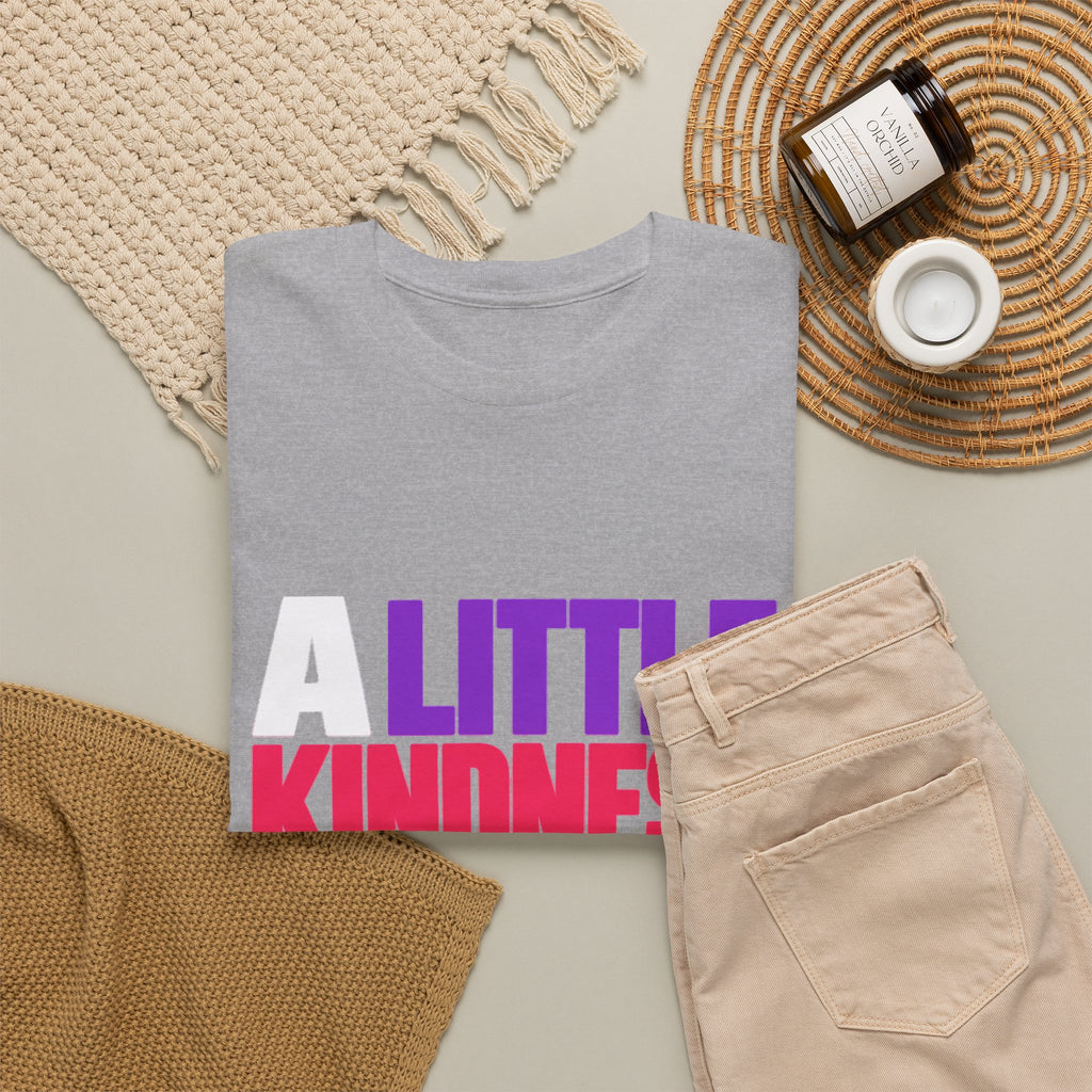 Kindness Graphic Tee — "Little Kindness Goes a Long Way" Rainbow Inspirational T-Shirt - Strictly Positivity