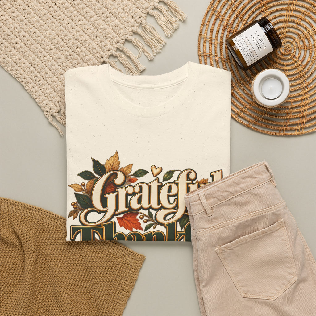Grateful Thankful Blessed Thanksgiving T-Shirt - Strictly Positivity