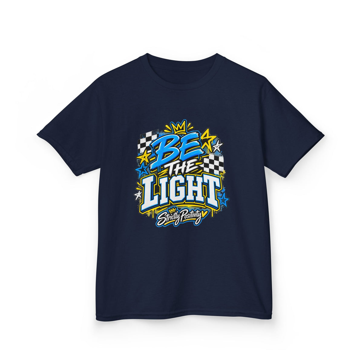 Be The Light Kids T‑Shirt — Positive Message Graphic Tee for Children - Strictly Positivity