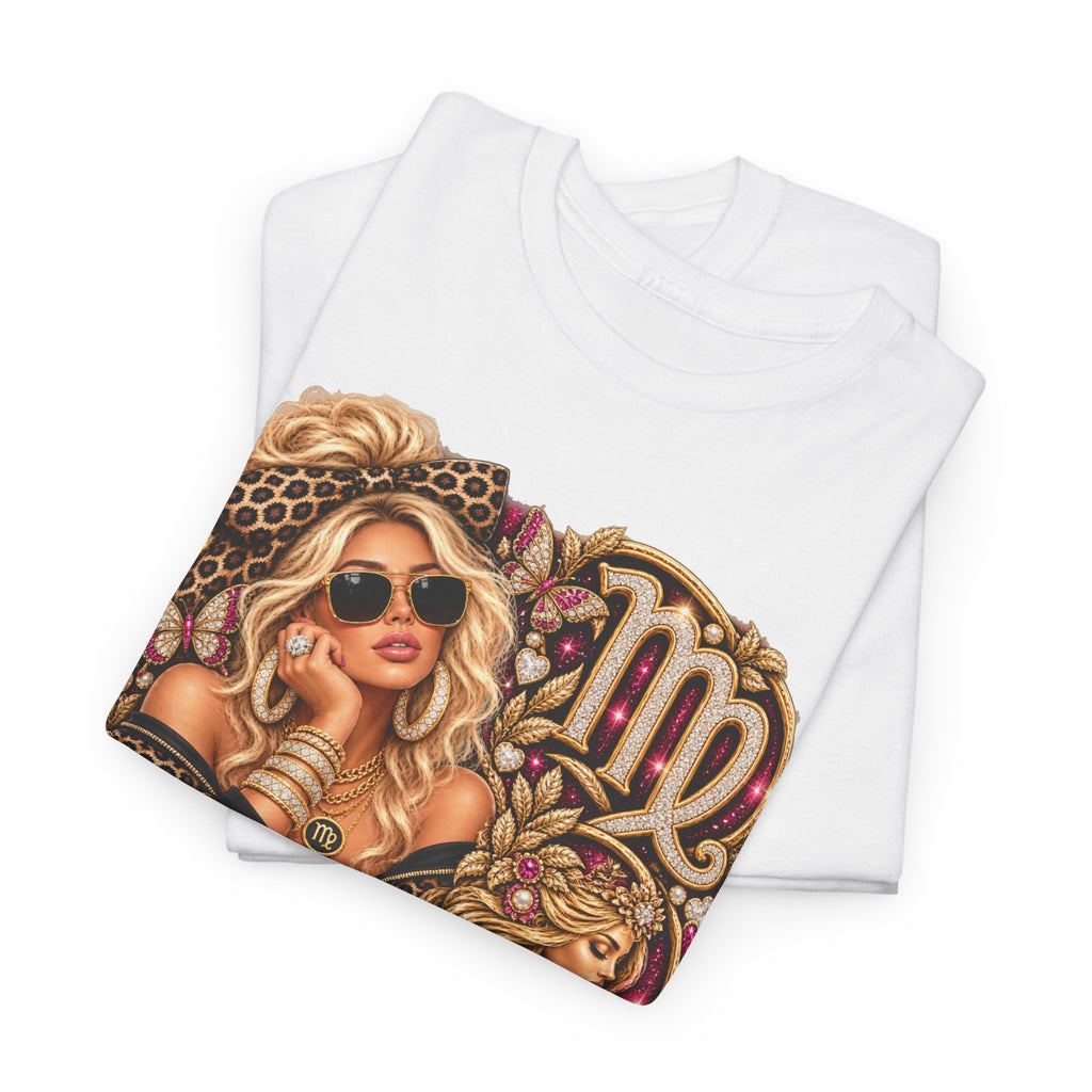 Virgo Zodiac Tee — Retro Glam Virgo Horoscope T-Shirt - Strictly Positivity