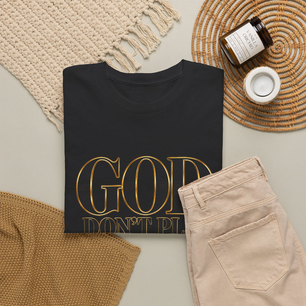God Don't Play About Me T-Shirt – Christian Faith Tee with Cross (Strictly Positivity) - Strictly Positivity