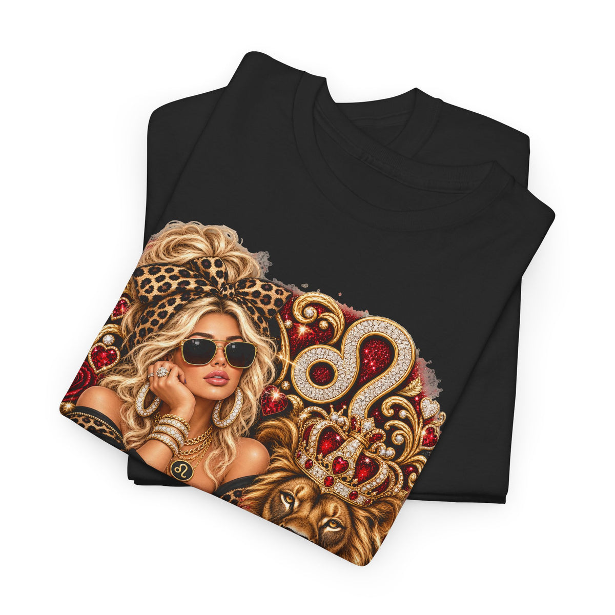 Leo Zodiac T‑Shirt — Bold Lion & Glam Horoscope Graphic Tee - Strictly Positivity