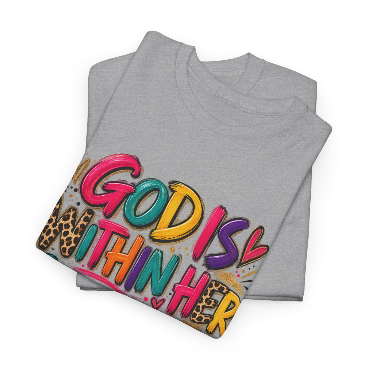 God Is With Her She Will Not Fall T-Shirt – Colorful Psalm 46:5 Inspirational Tee - Strictly Positivity