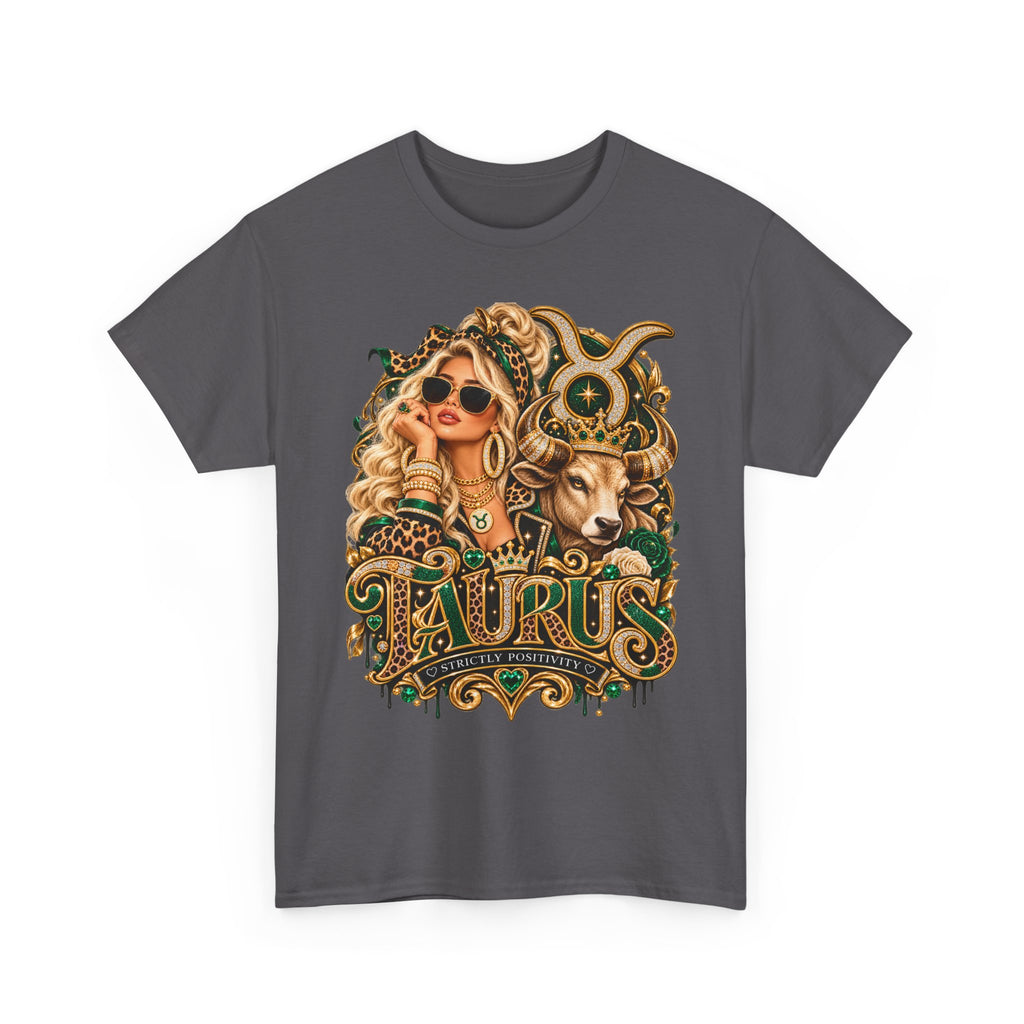 Taurus Zodiac T‑Shirt — Stylish Bull & Glam Girl Astrology Tee - Strictly Positivity