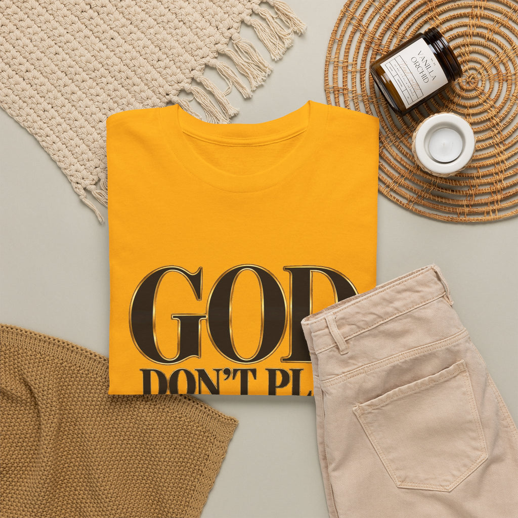 God Don't Play About Me T-Shirt – Christian Faith Tee with Cross (Strictly Positivity) - Strictly Positivity