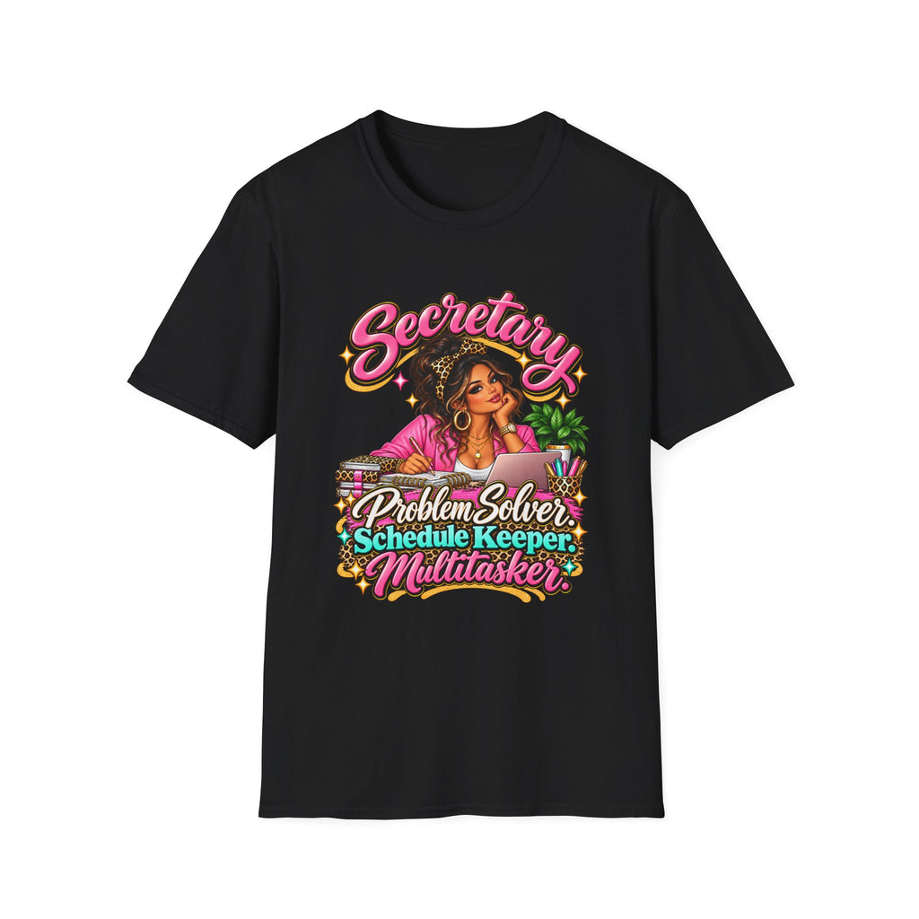 Latina Secretary T-Shirt | Problem Solver, Schedule Keeper, Multitasker | STRICTLY POSITIVITY - Strictly Positivity