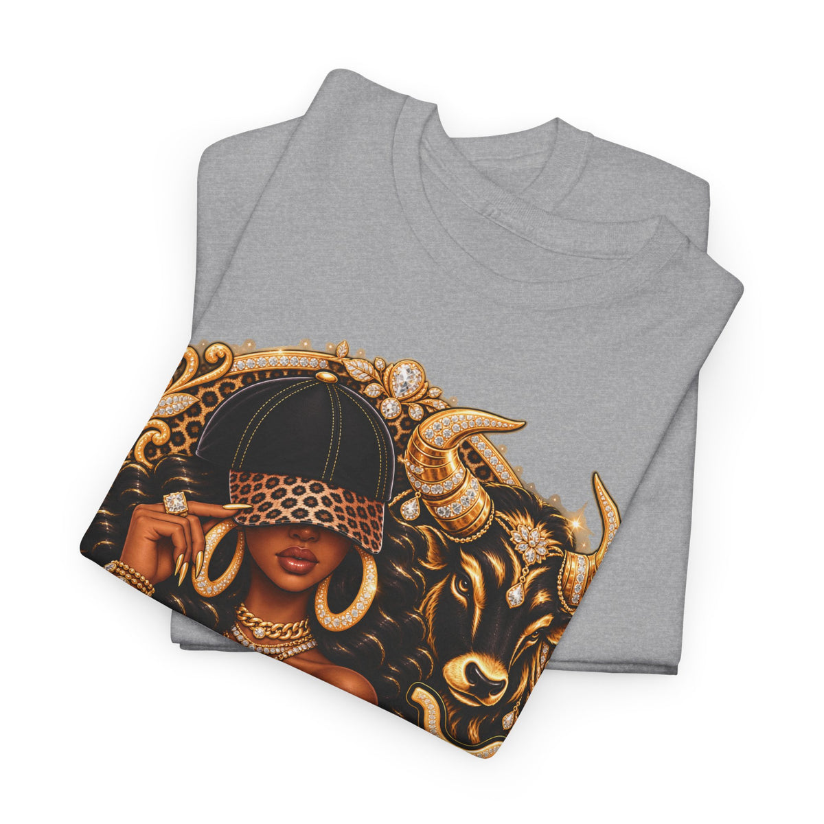 T-Shirt — Taurus Zodiac Graphic Tee (Gold Bull Design) - Strictly Positivity