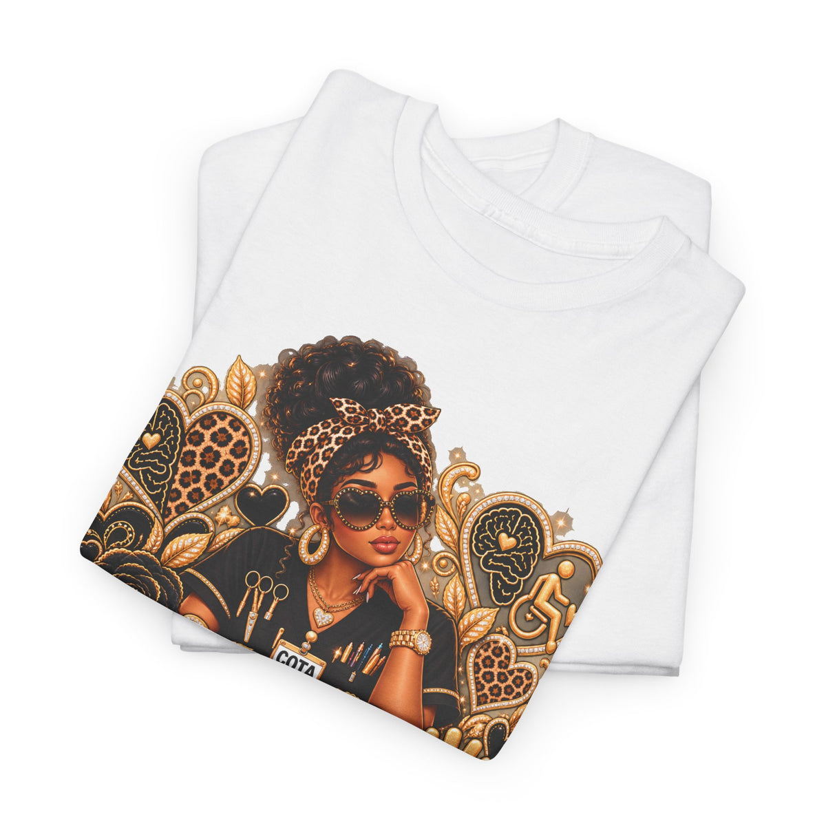 Cota Empowered Afrocentric Graphic Tee — 'COTA' Vintage Gold Soul Design - Strictly Positivity