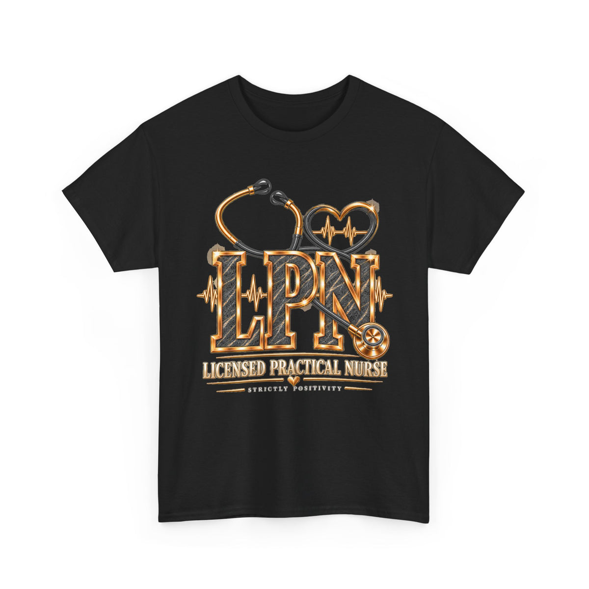 LPN Stethoscope T-Shirt — Licensed Practical Nurse Heartbeat Tee - Strictly Positivity