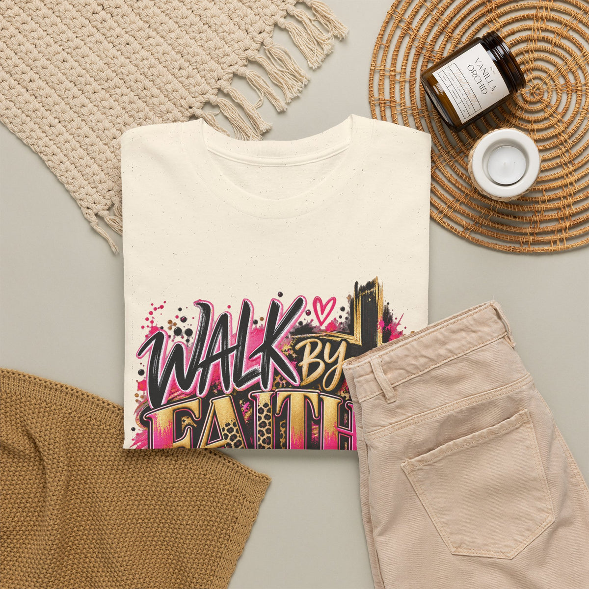 Faith T-Shirt — "Walk by Faith Not by Sight" Inspirational Christian Tee - Strictly Positivity