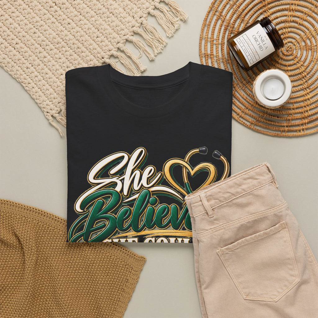 RN Graduation T-Shirt — "She Believed She Could So She Became an RN" - Strictly Positivity