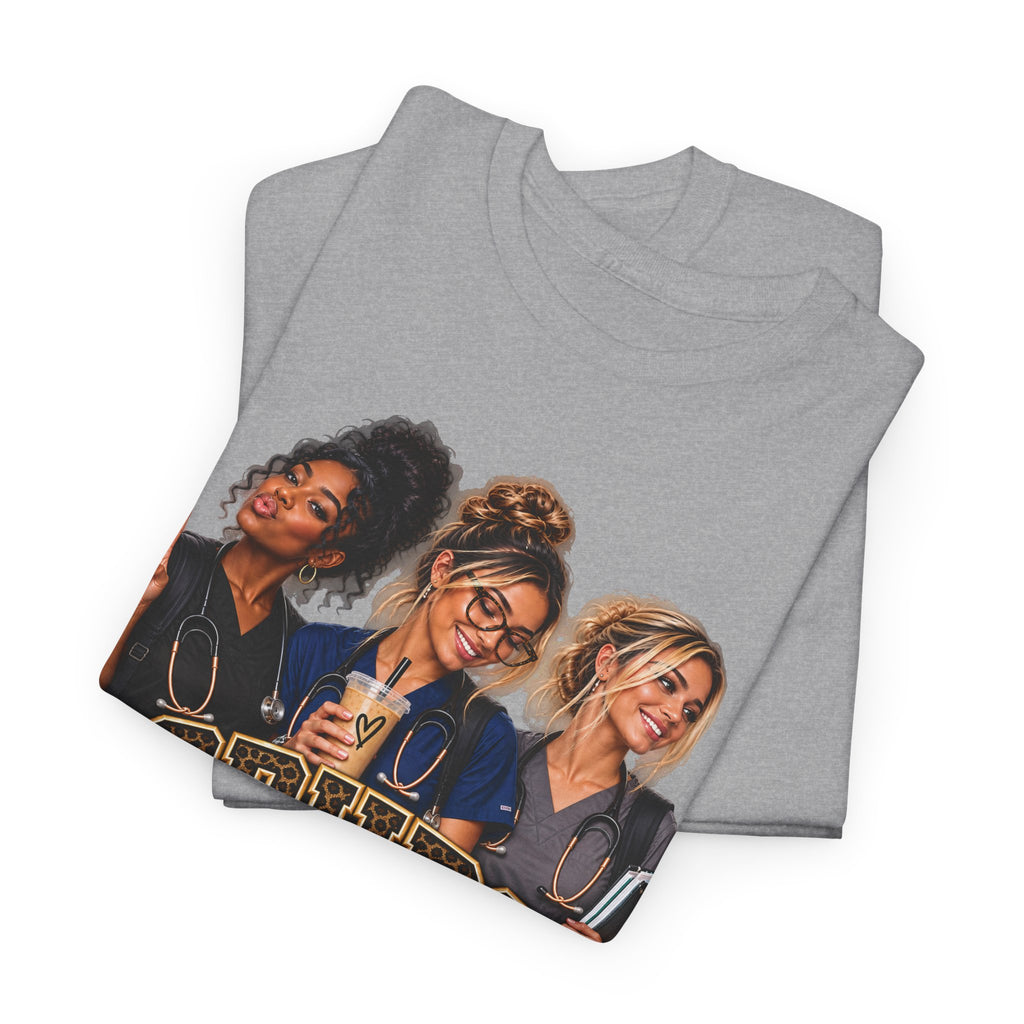 Scrubs Coffee Repeat T-Shirt — Funny Medical Tee for Healthcare Workers - Strictly Positivity
