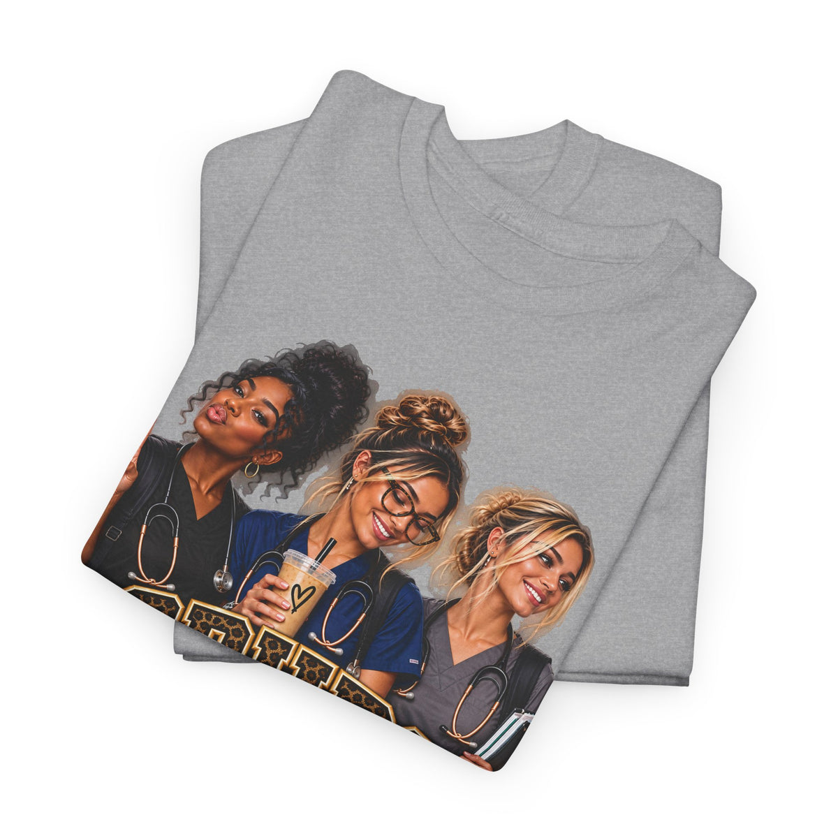 Scrubs Coffee Repeat T-Shirt — Funny Medical Tee for Healthcare Workers - Strictly Positivity