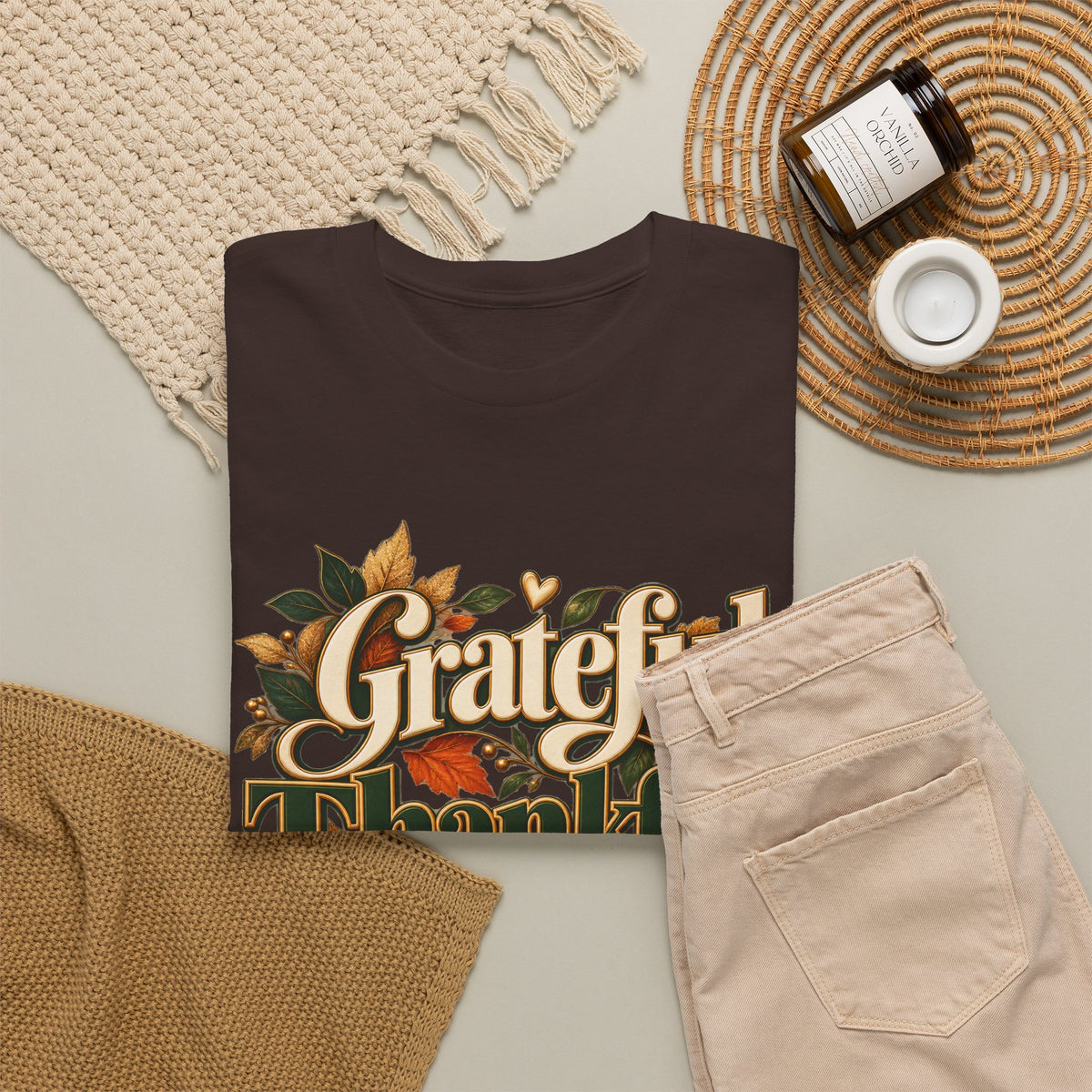 Grateful Thankful Blessed Thanksgiving T-Shirt - Strictly Positivity