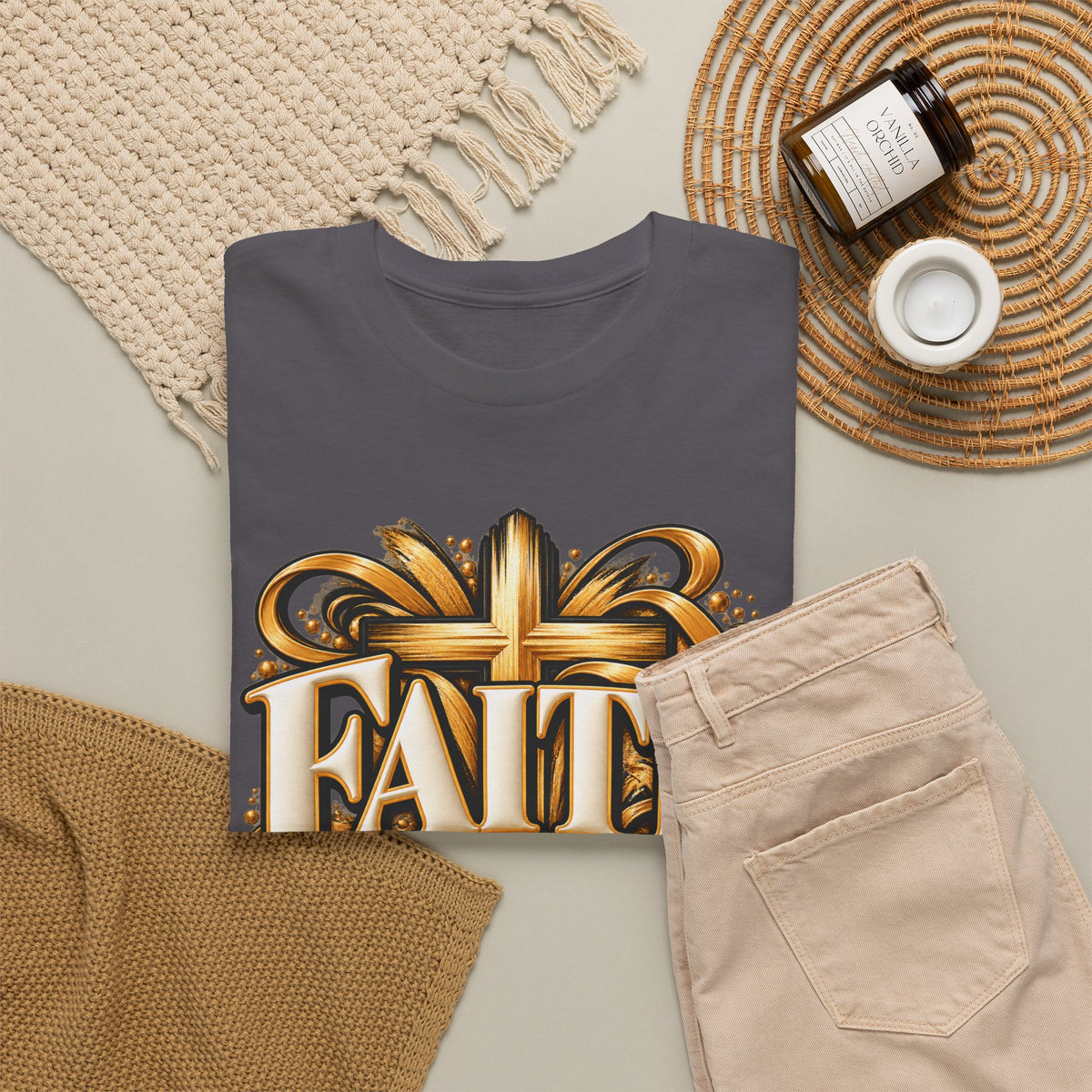 Faith Over Fear T-Shirt — Christian Cross Inspirational Tee - Strictly Positivity