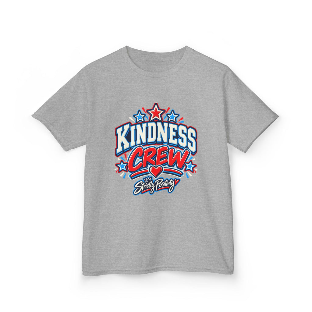 Kids Tee — "Kindness Crew" Bold Patriotic Heart Graphic - Strictly Positivity