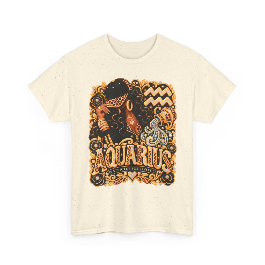 Aquarius Zodiac T-Shirt — Vintage Water Bearer Astrology Tee - Strictly Positivity