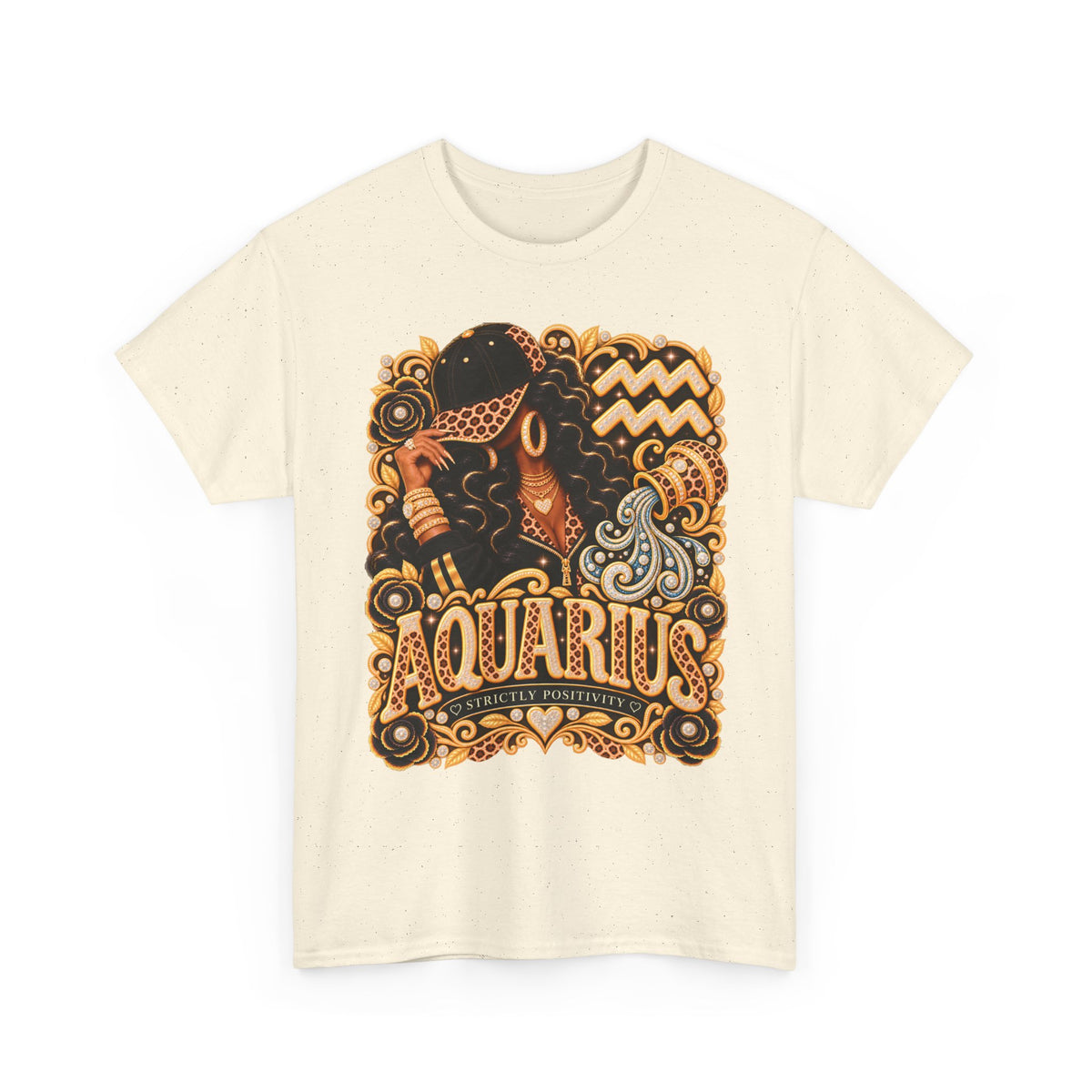 Aquarius Zodiac T-Shirt — Vintage Water Bearer Astrology Tee - Strictly Positivity