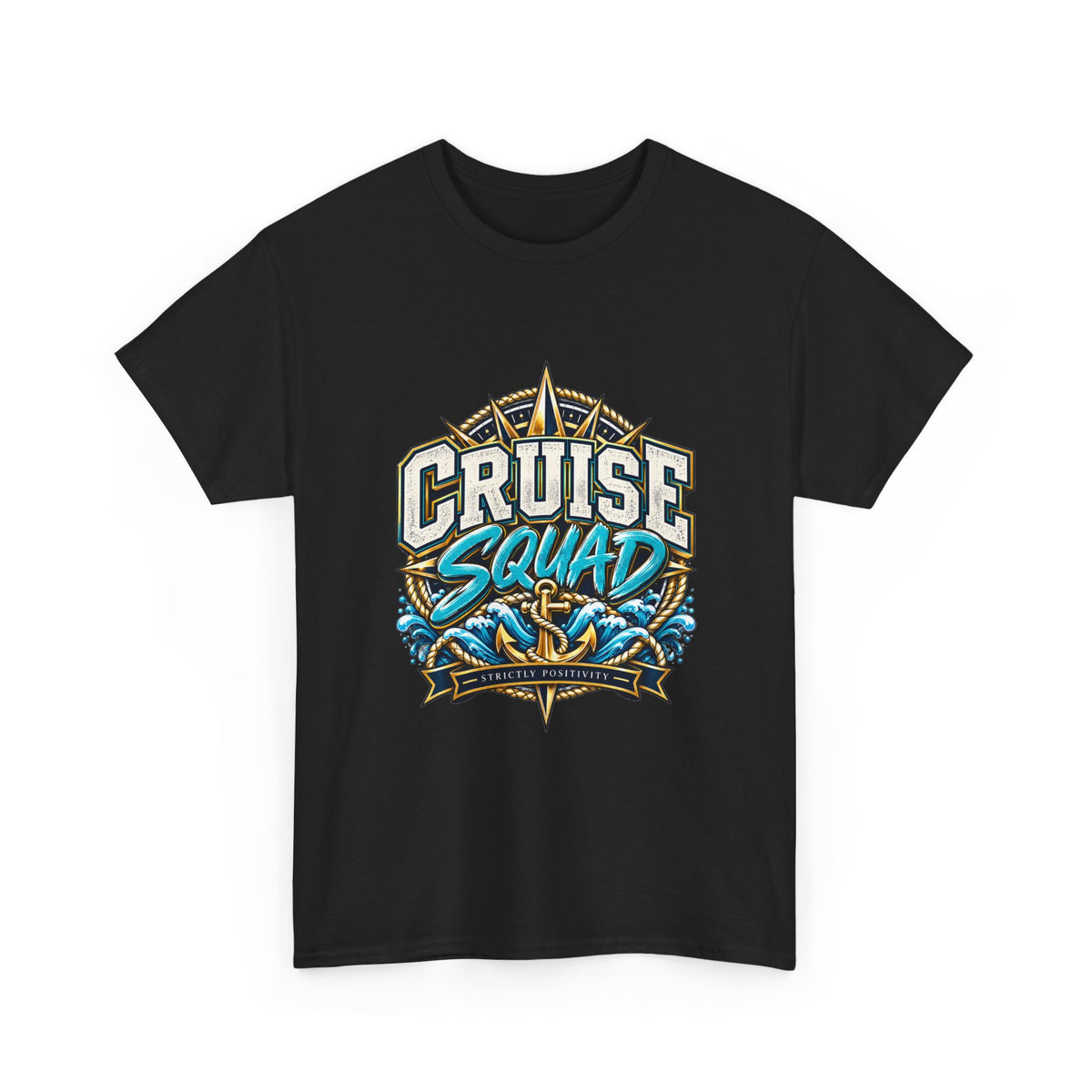 Cruise Squad Graphic Tee – Nautical Ship Compass Shirt - Strictly Positivity