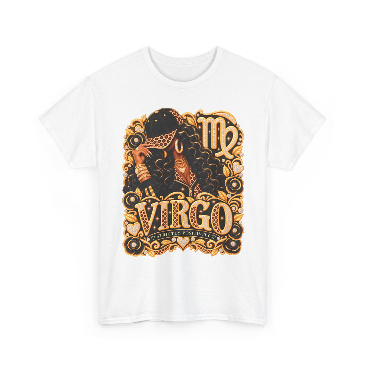 Virgo Zodiac T-Shirt - Vintage Floral Astrology Tee - Strictly Positivity