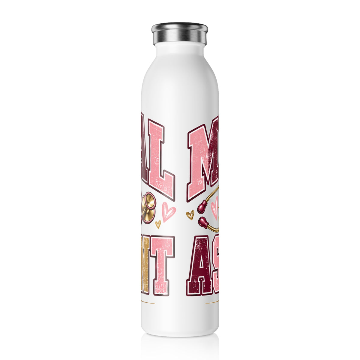 Medical Assistant Varsity Slim Water Bottle — Strictly Positivity - Strictly Positivity