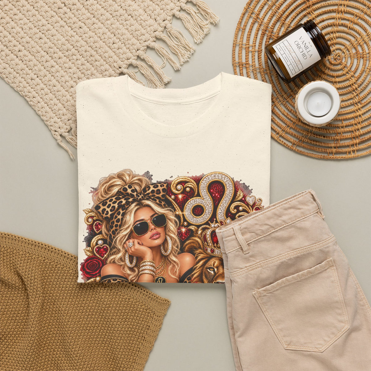 Leo Zodiac T‑Shirt — Bold Lion & Glam Horoscope Graphic Tee - Strictly Positivity