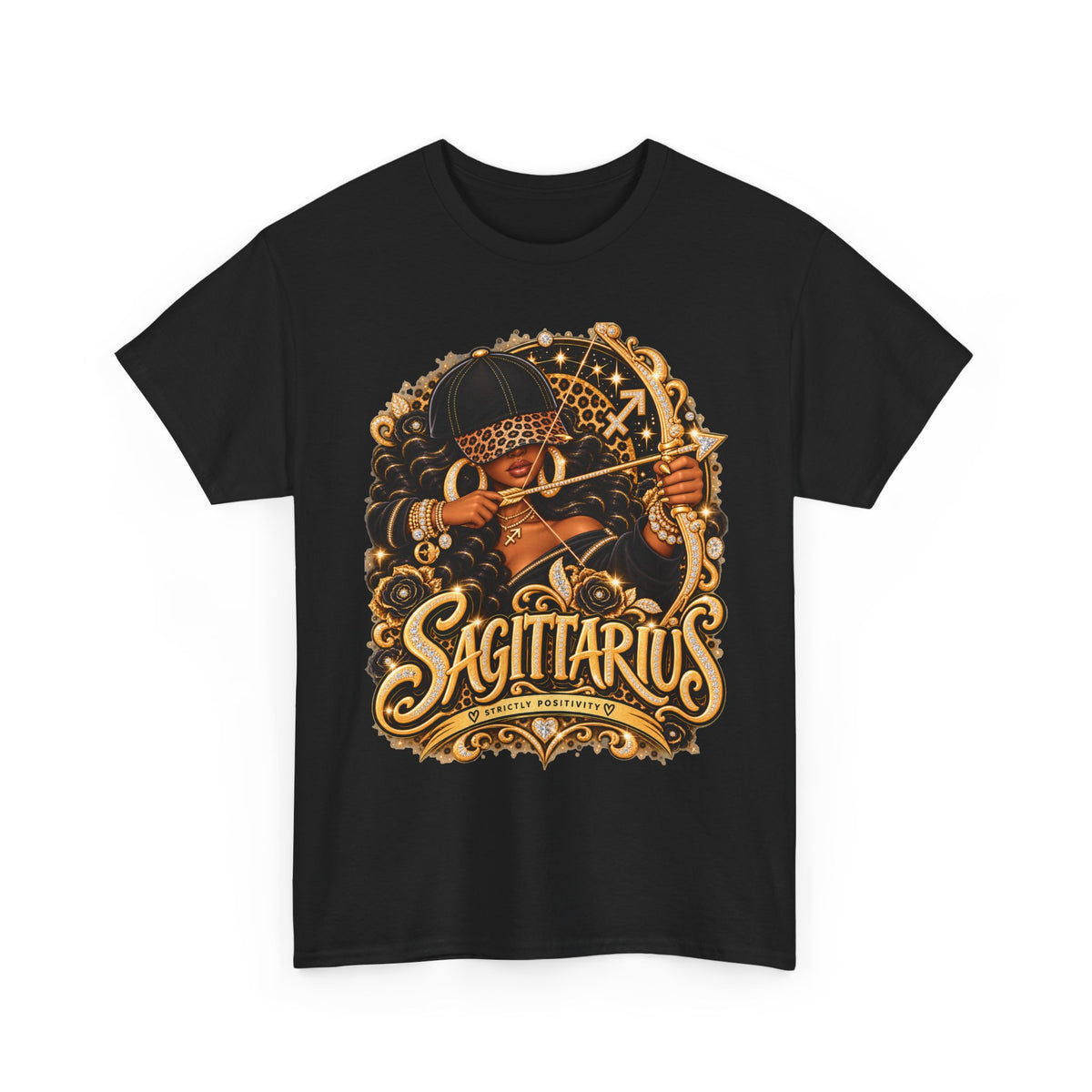 Sagittarius Zodiac Tee — Bold Afrocentric Archer Graphic Shirt - Strictly Positivity