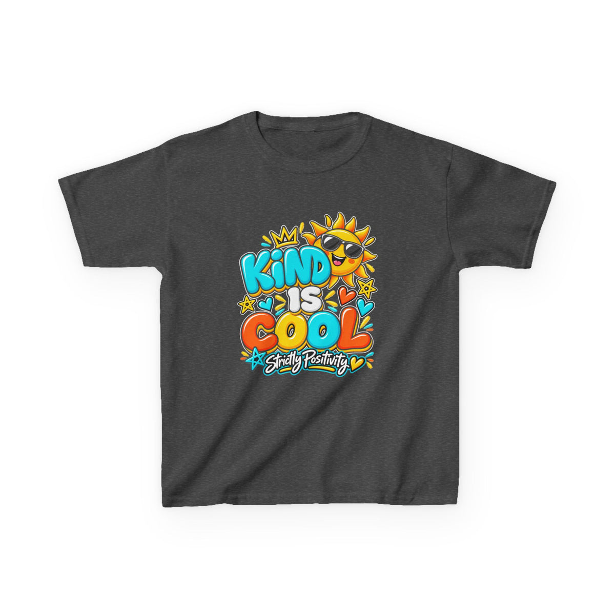 Kids Tee — "Kind Is Cool" Sunny Positive Graphic Shirt - Strictly Positivity