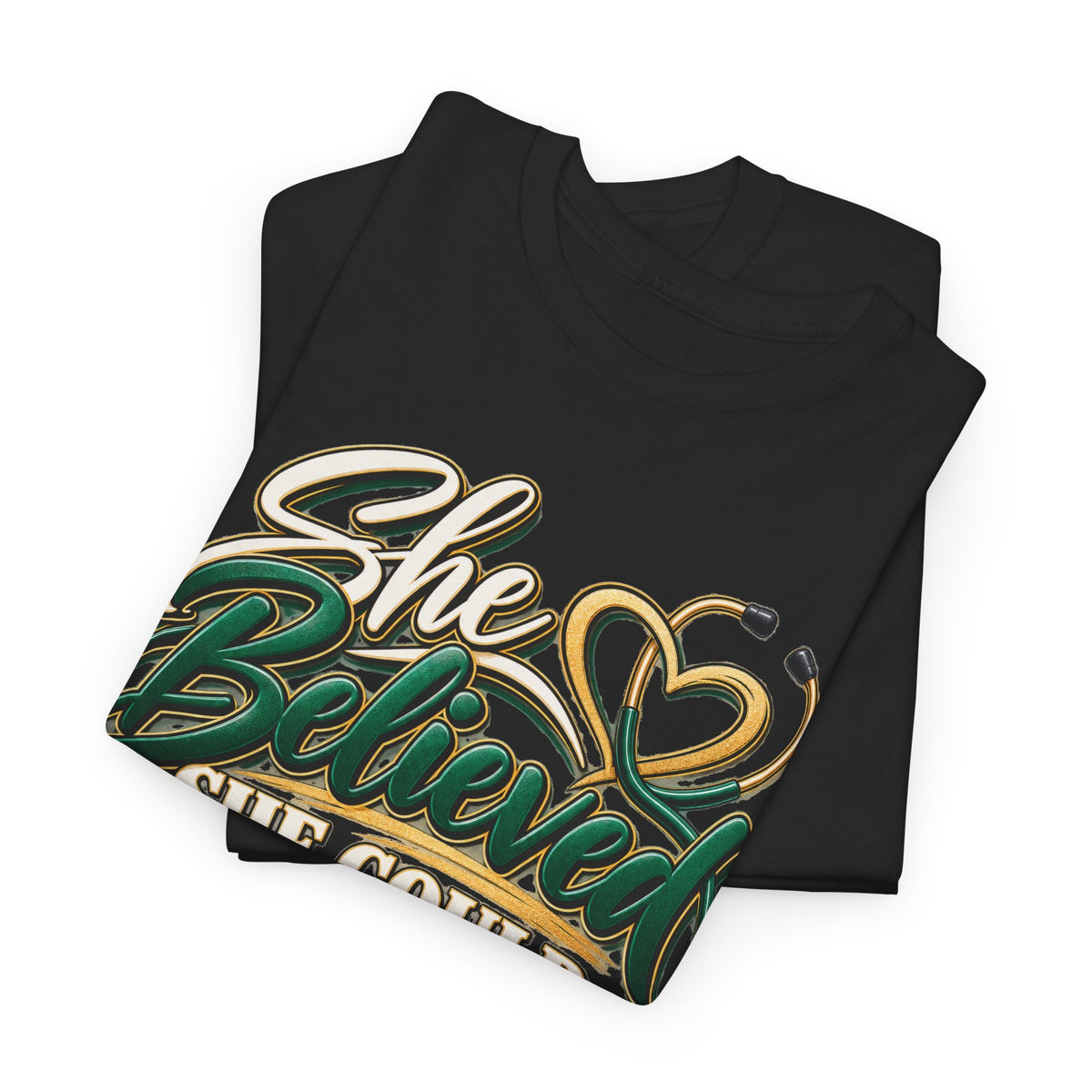 RN Graduation T-Shirt — "She Believed She Could So She Became an RN" - Strictly Positivity