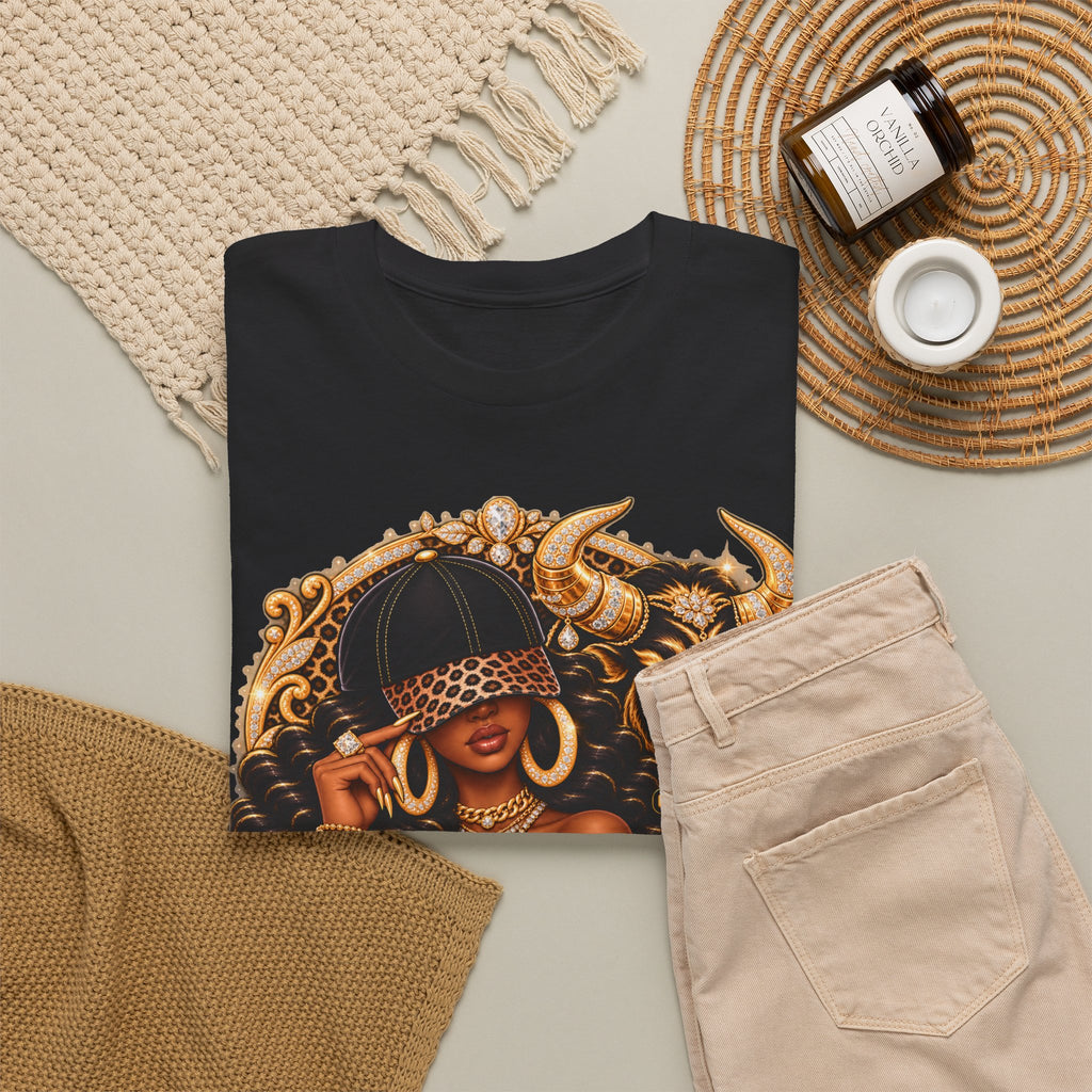 T-Shirt — Taurus Zodiac Graphic Tee (Gold Bull Design) - Strictly Positivity