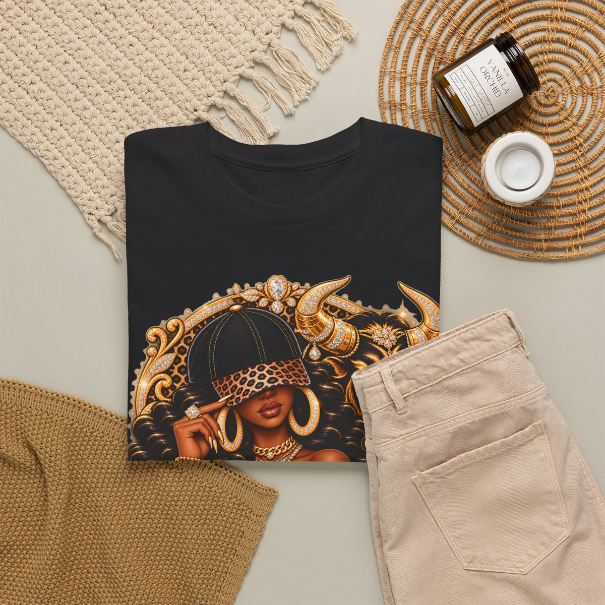 T-Shirt — Taurus Zodiac Graphic Tee (Gold Bull Design) - Strictly Positivity