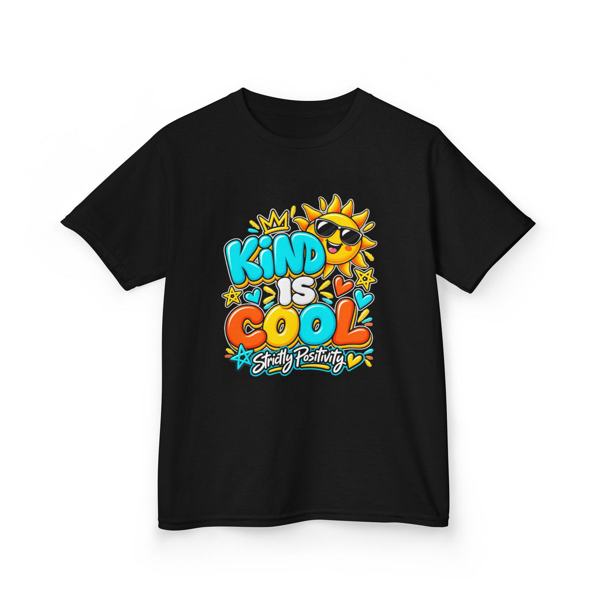 Kids Tee — "Kind Is Cool" Sunny Positive Graphic Shirt - Strictly Positivity