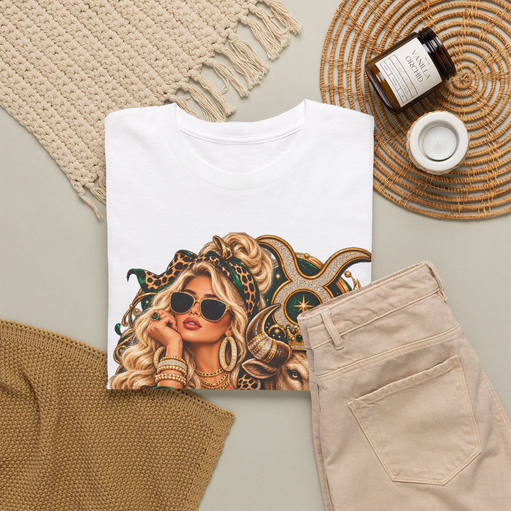 Taurus Zodiac T‑Shirt — Stylish Bull & Glam Girl Astrology Tee - Strictly Positivity