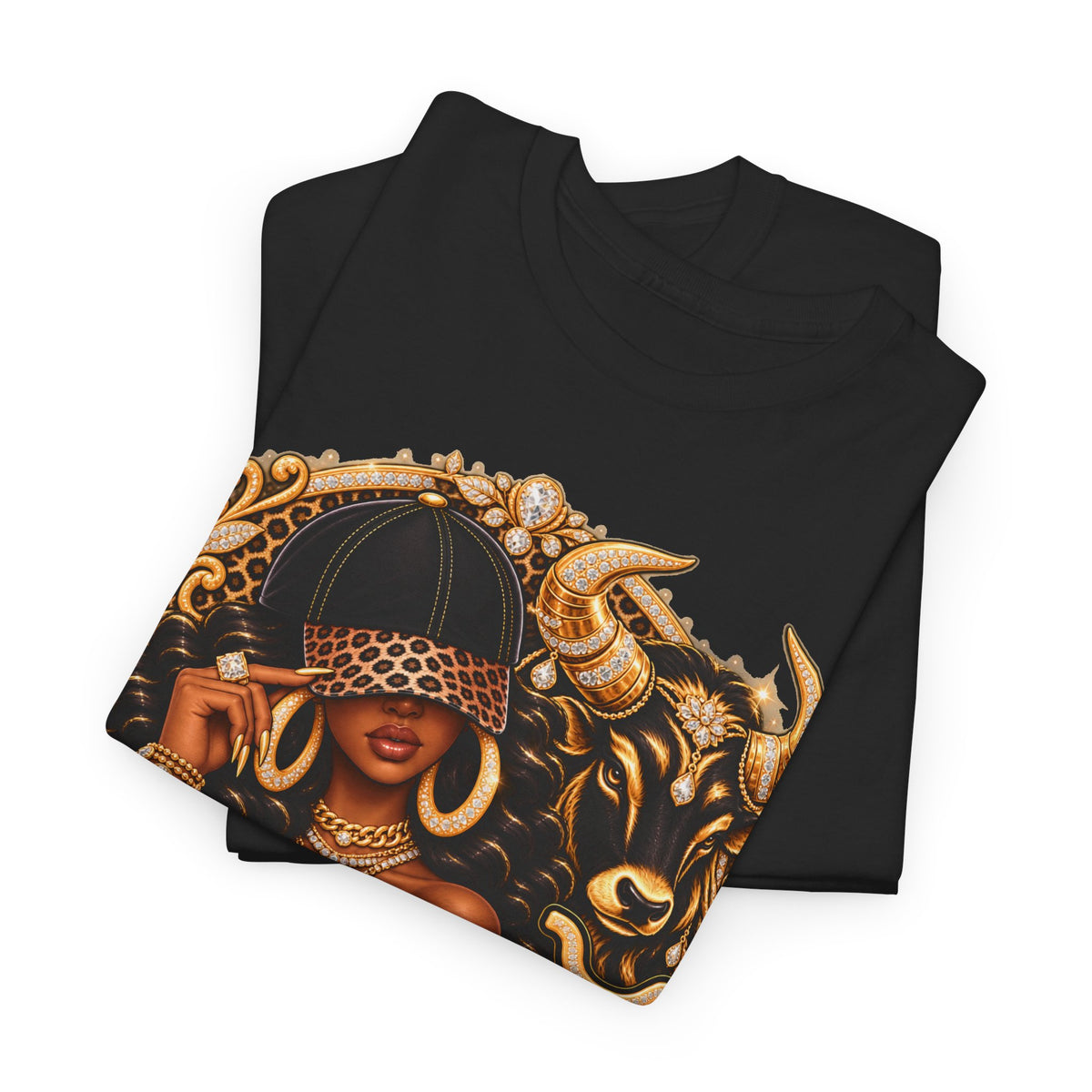 T-Shirt — Taurus Zodiac Graphic Tee (Gold Bull Design) - Strictly Positivity
