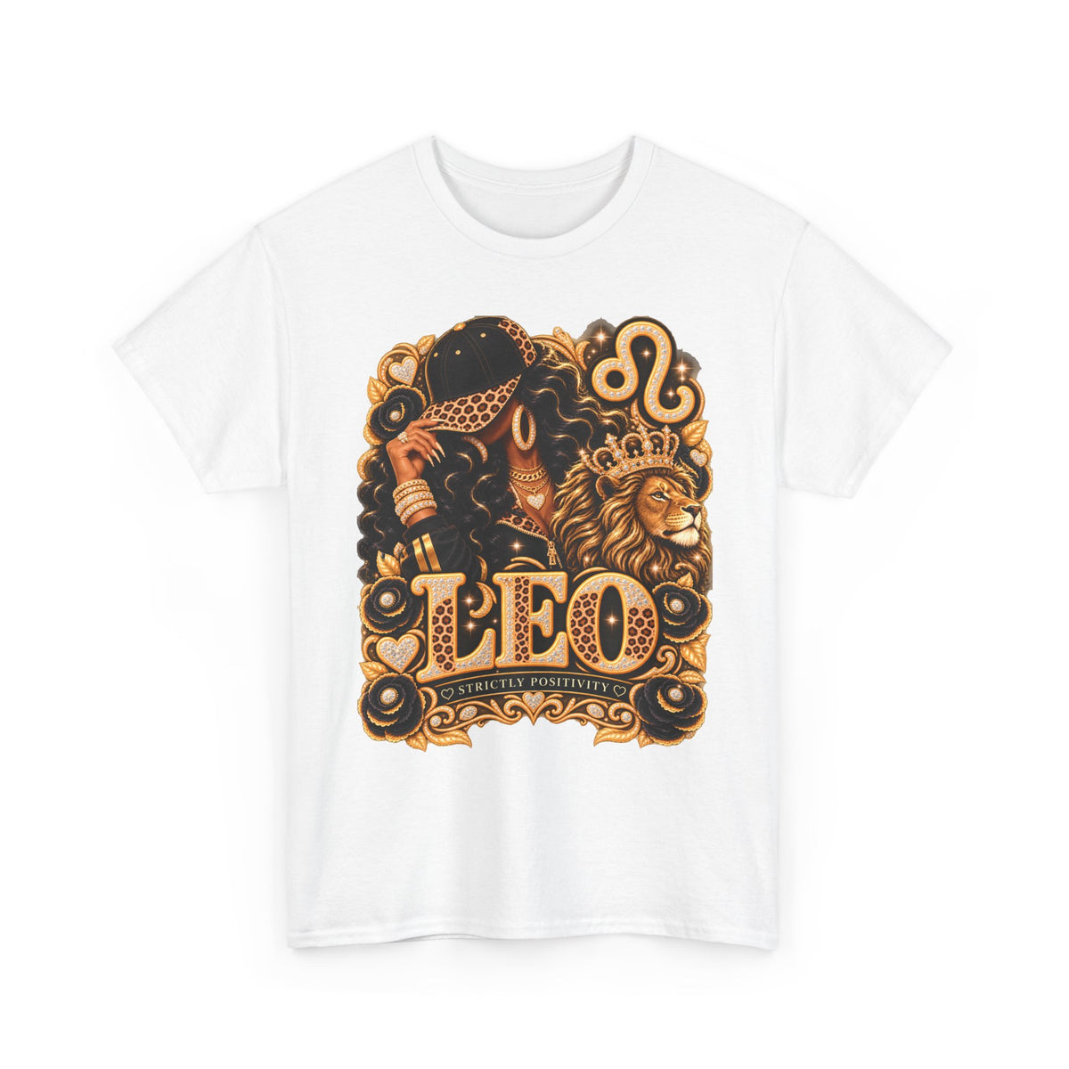 Leo Zodiac T-Shirt — Regal Lion Astrology Tee - Strictly Positivity