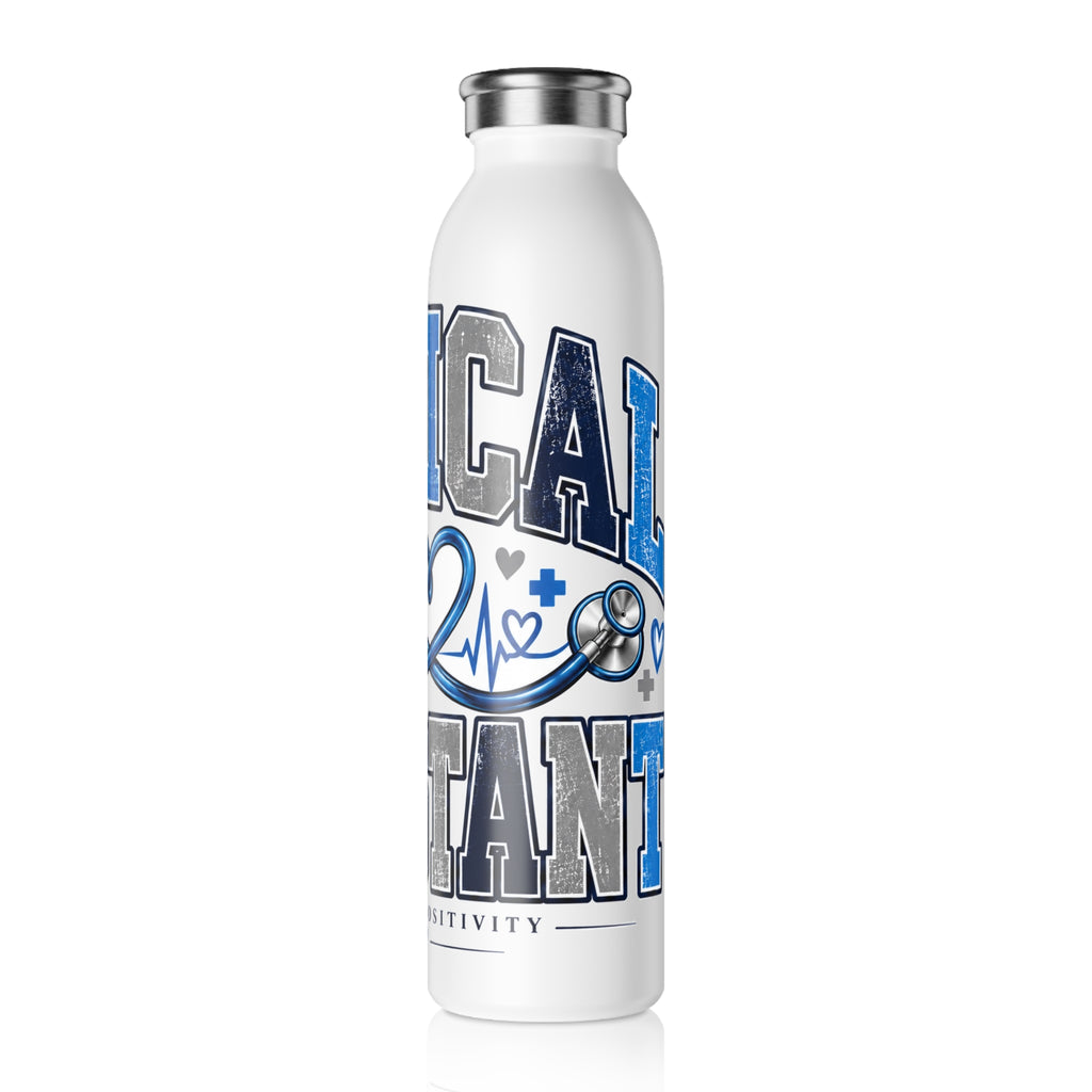 Medical Assistant Varsity Slim Water Bottle — Strictly Positivity - Strictly Positivity