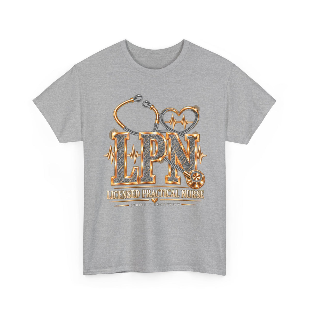 LPN Stethoscope T-Shirt — Licensed Practical Nurse Heartbeat Tee - Strictly Positivity