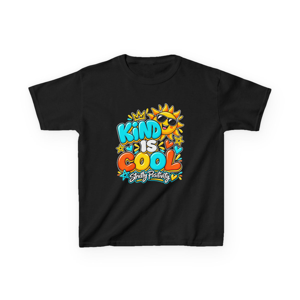 Kids Tee — "Kind Is Cool" Sunny Positive Graphic Shirt - Strictly Positivity
