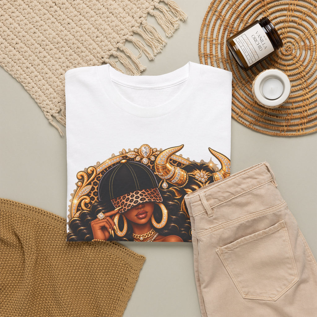 T-Shirt — Taurus Zodiac Graphic Tee (Gold Bull Design) - Strictly Positivity
